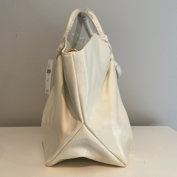 NWT Anthropologie Crème Patent Leather Half Moon Women's Shoulder Bag - Picture 9 of 11